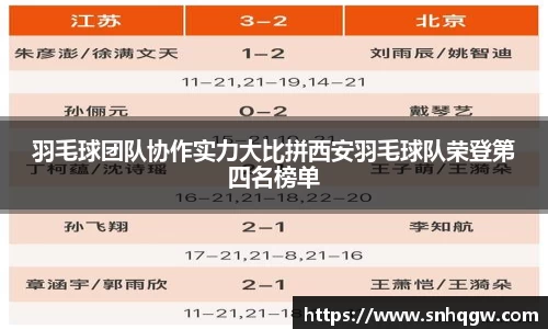 羽毛球团队协作实力大比拼西安羽毛球队荣登第四名榜单